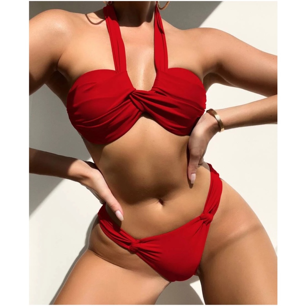 Twisted halter Top Cheeky Bikini Swim Beach - Picture 2 of 12